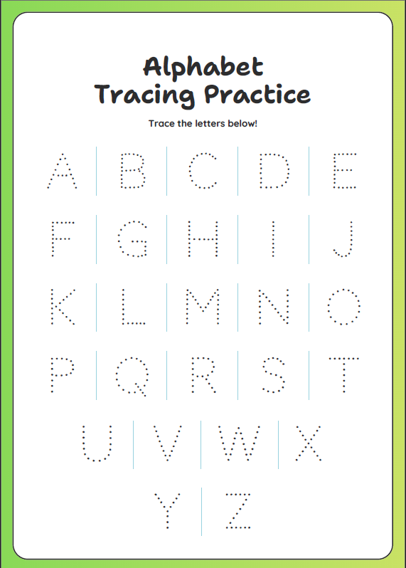 Alphabet Tracing - Fruits & Vegetables