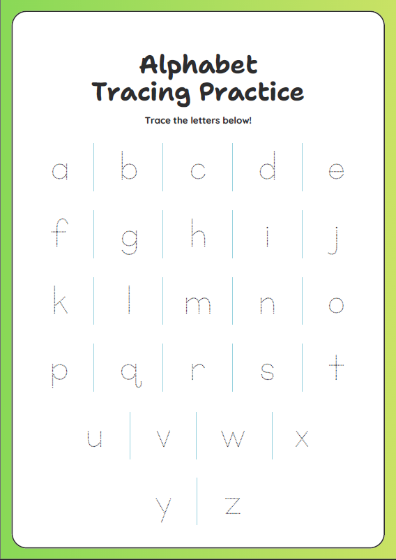 Alphabet Tracing - Fruits & Vegetables